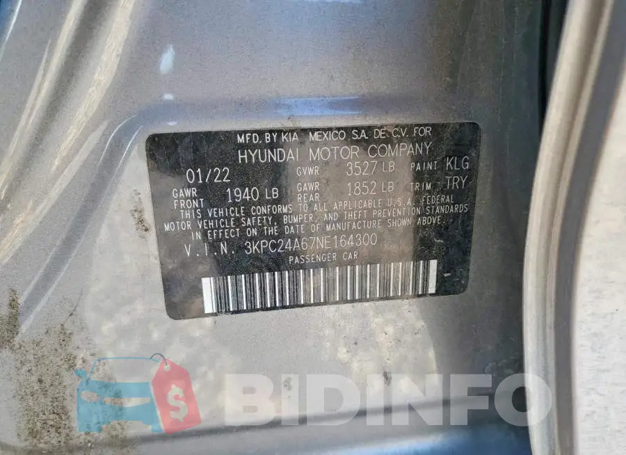 3KPC24A67NE164300 Photo# 12