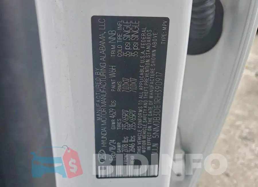 5NMJB3DE1RH390917 Photo# 14