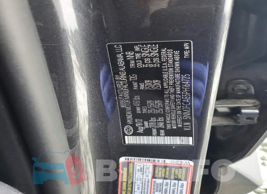 5NMJFCAE5PH164725 Photo# 13