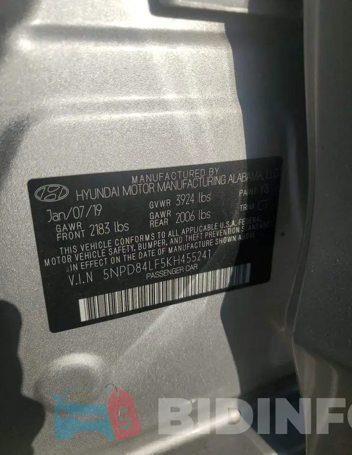 5NPD84LF5KH455241 Photo# 12