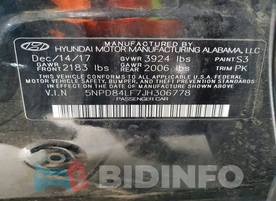 5NPD84LF7JH306778 Photo# 12