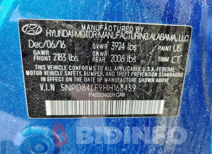 5NPD84LF9HH168459 Photo# 12