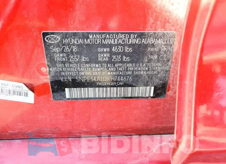 5NPE34AB2KH744676 Photo# 13
