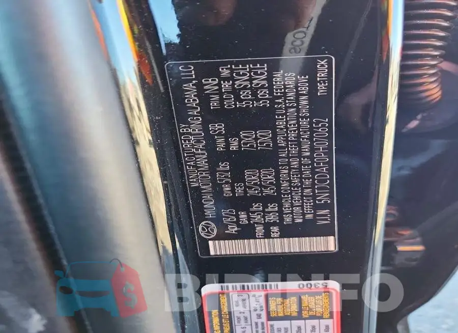 5NTJCDAF0PH070652 Photo# 13