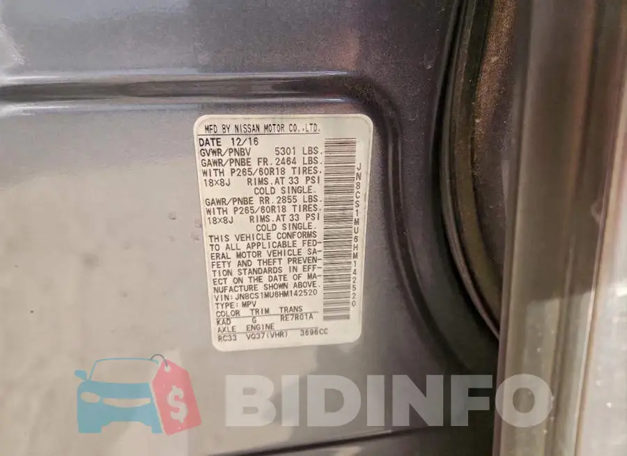JN8CS1MU6HM142520 Photo# 13