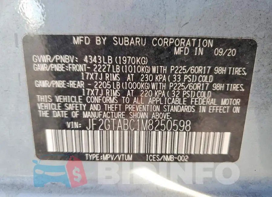 JF2GTABC1M8250598 Photo# 14