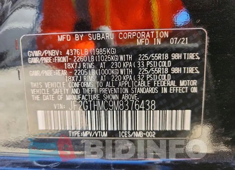 JF2GTHMC9M8376438 Photo# 13