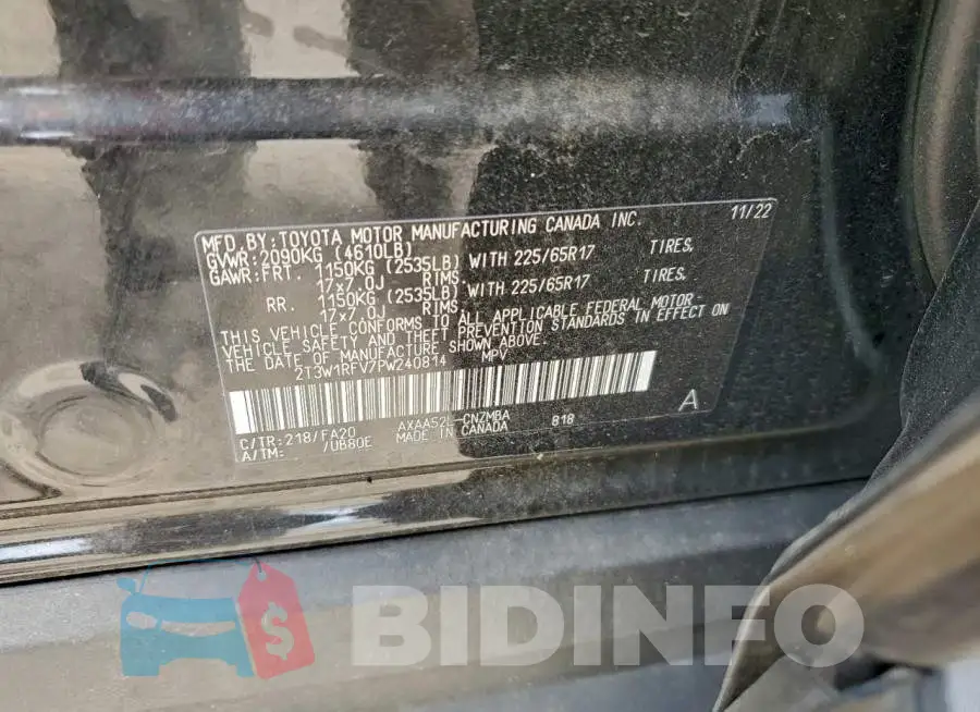 2T3W1RFV7PW240814 Photo# 13