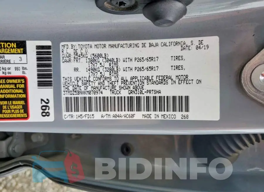 3TMDZ5BNXKM070974 Photo# 12