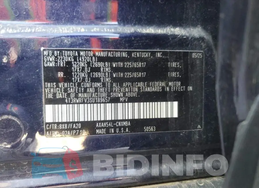 4T3RWRFV3SU189657 Photo# 12