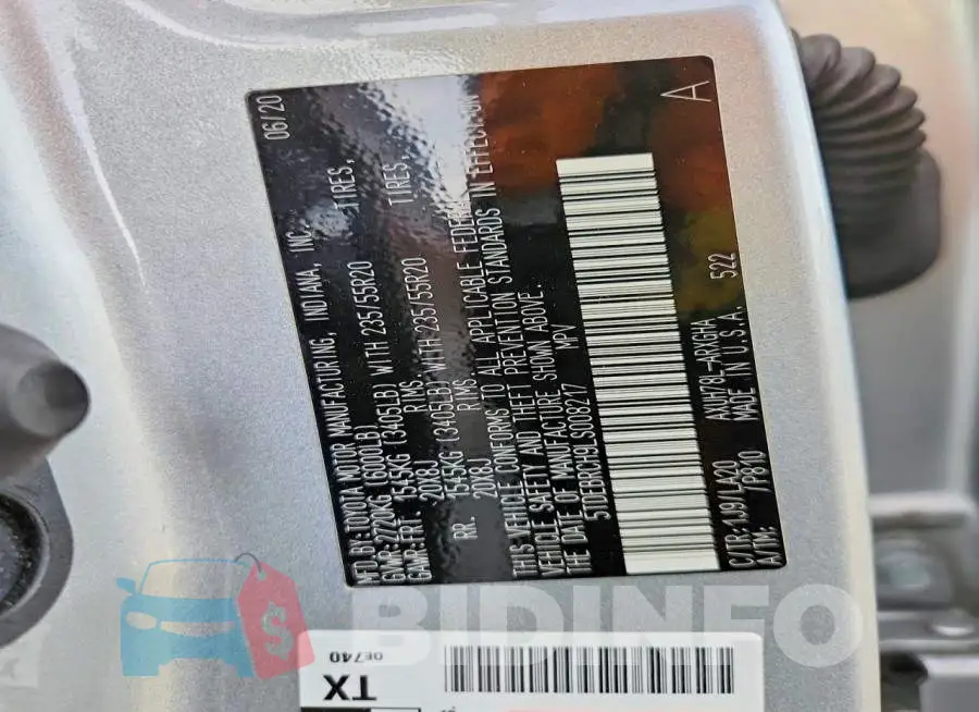 5TDEBRCH9LS008217 Photo# 13