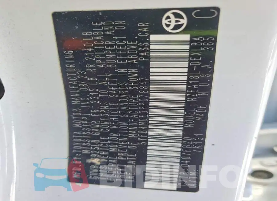 5YFB4MDE3PP078847 Photo# 12