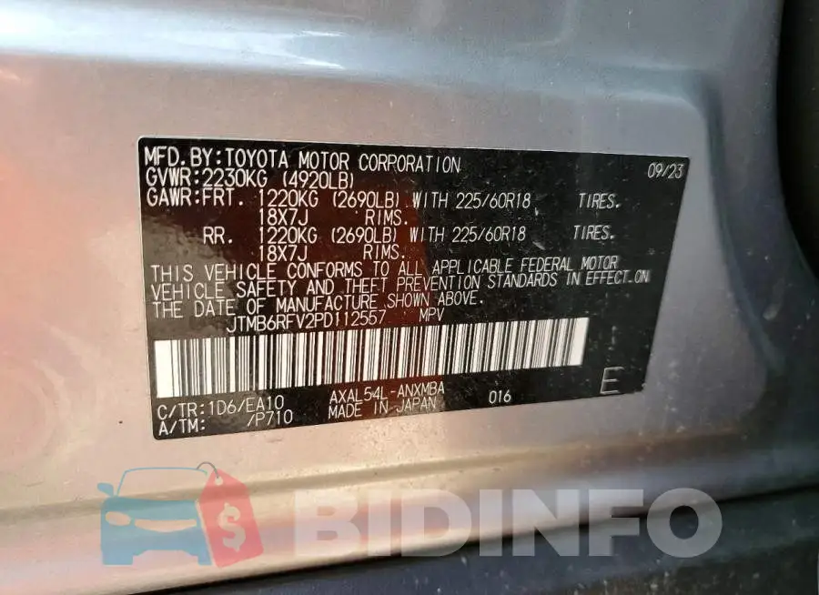 JTMB6RFV2PD112557 Photo# 13