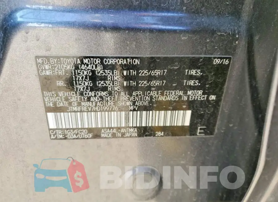 JTMRFREV7HD199776 Photo# 13