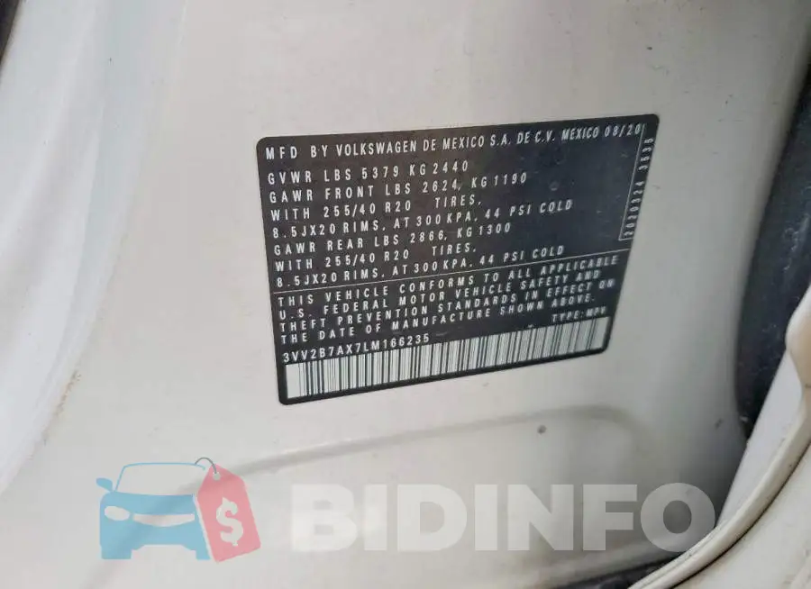 3VV2B7AX7LM166235 Photo# 13