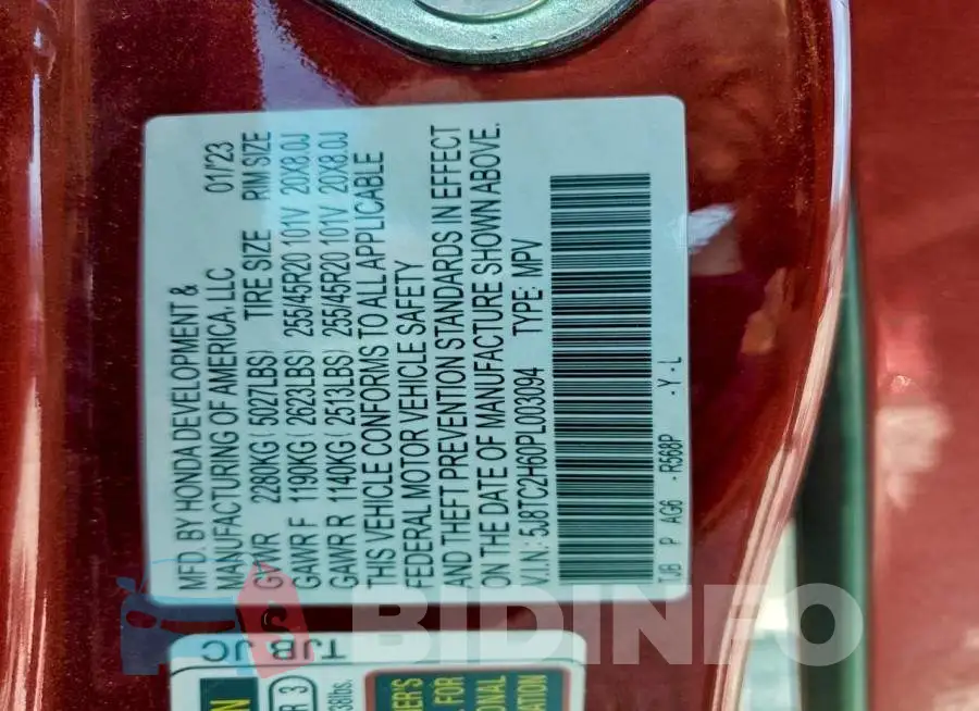 5J8TC2H60PL003094 Photo# 13
