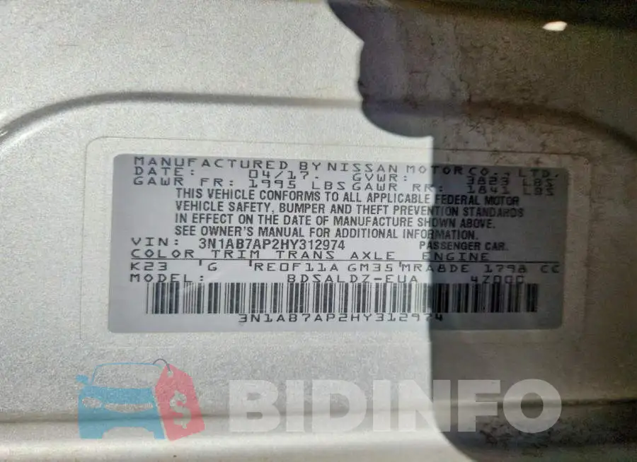 3N1AB7AP2HY312974 Photo# 12