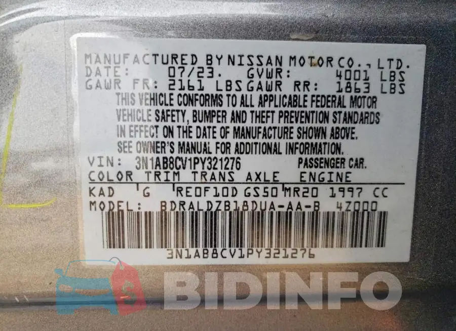 3N1AB8CV1PY321276 Photo# 12
