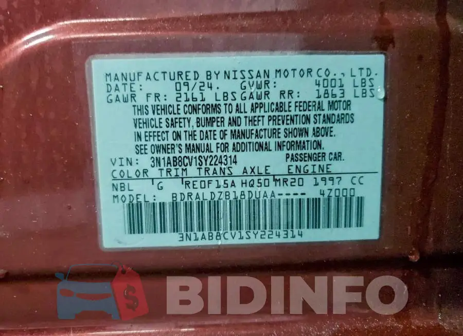3N1AB8CV1SY224314 Photo# 12