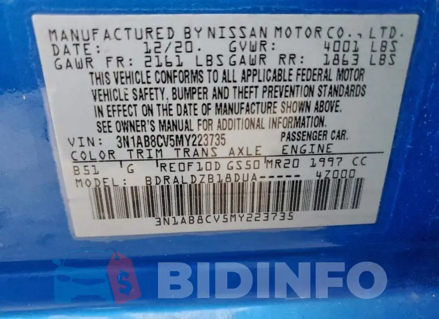 3N1AB8CV5MY223735 Photo# 12