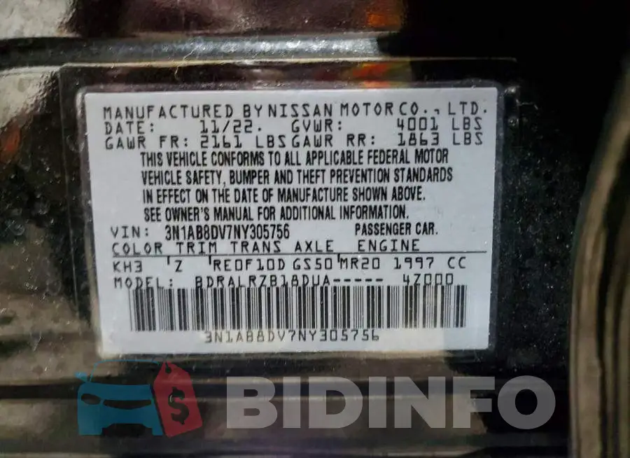 3N1AB8DV7NY305756 Photo# 13