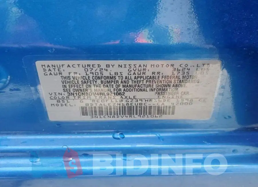3N1CN8DV4RL921062 Photo# 12