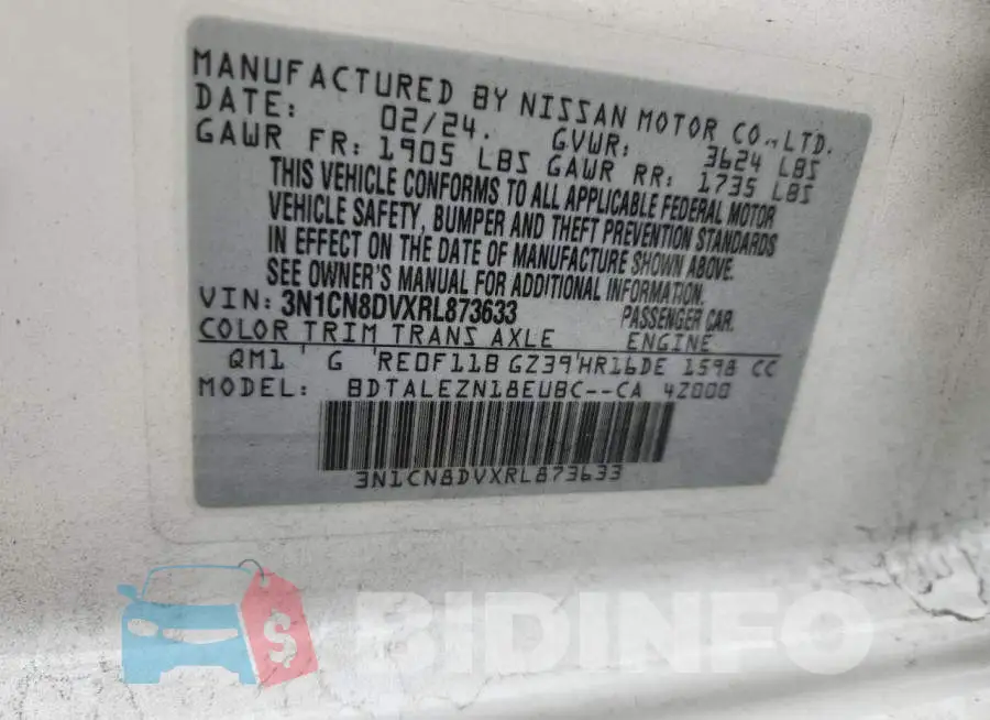 3N1CN8DVXRL873633 Photo# 12