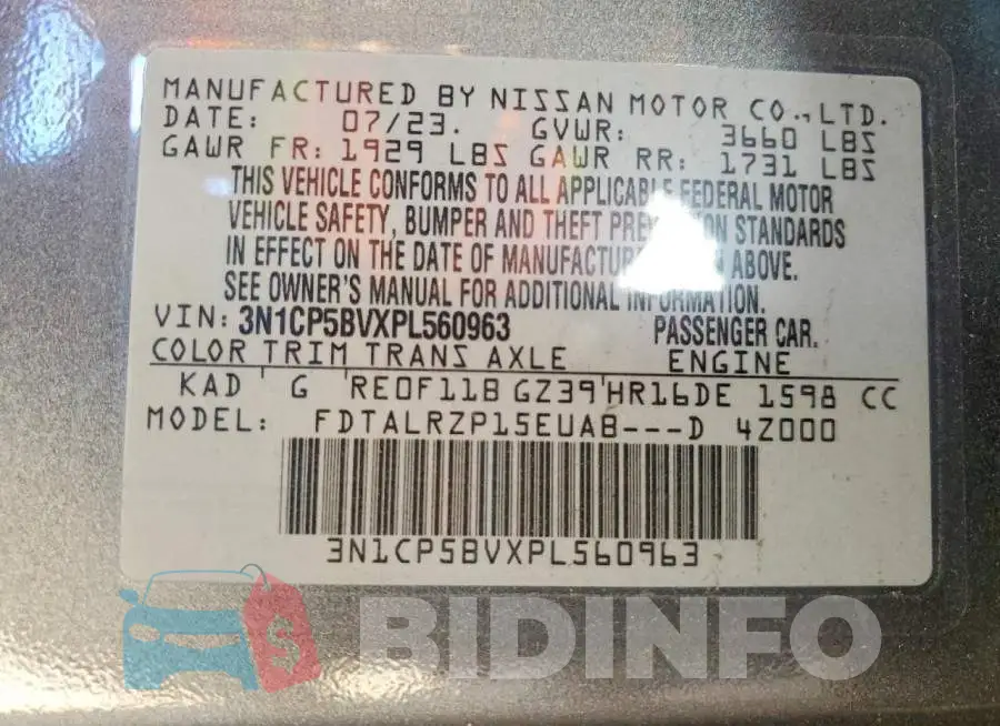 3N1CP5BVXPL560963 Photo# 13