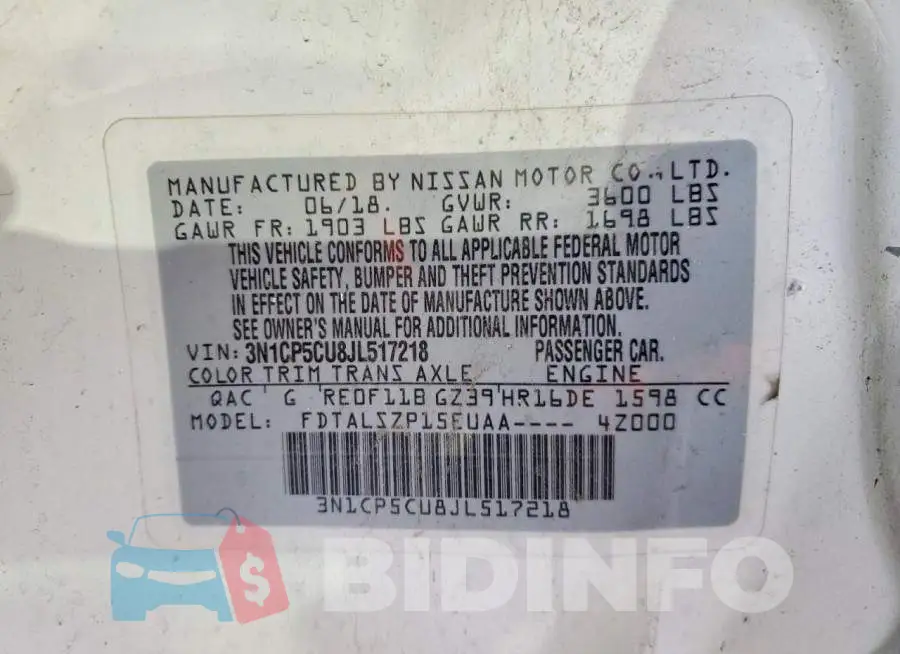 3N1CP5CU8JL517218 Photo# 12