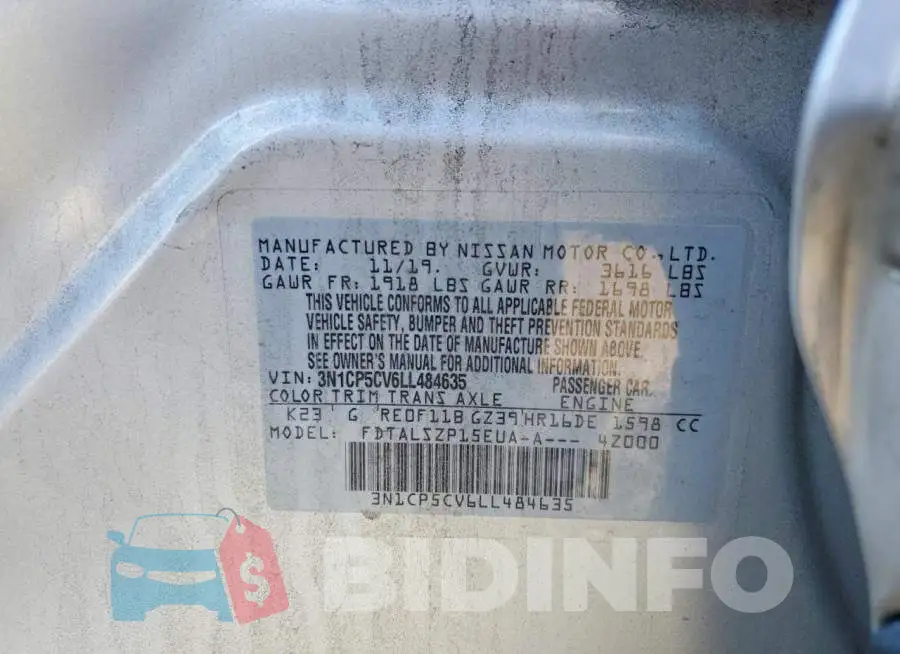 3N1CP5CV6LL484635 Photo# 13