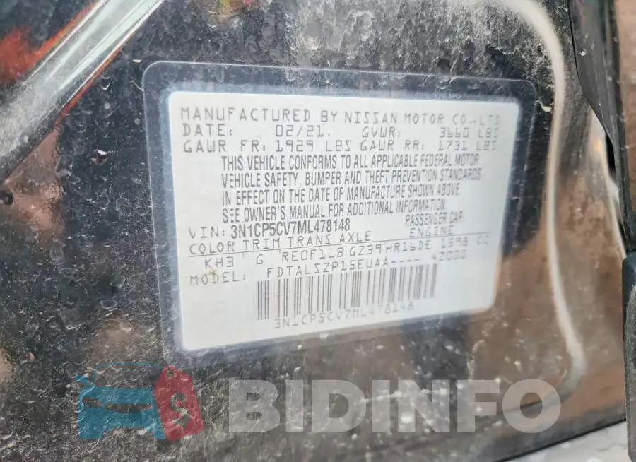 3N1CP5CV7ML478148 Photo# 12