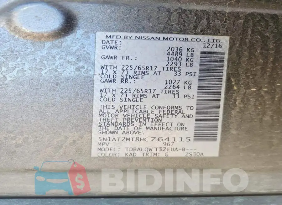 5N1AT2MT8HC764115 Photo# 13
