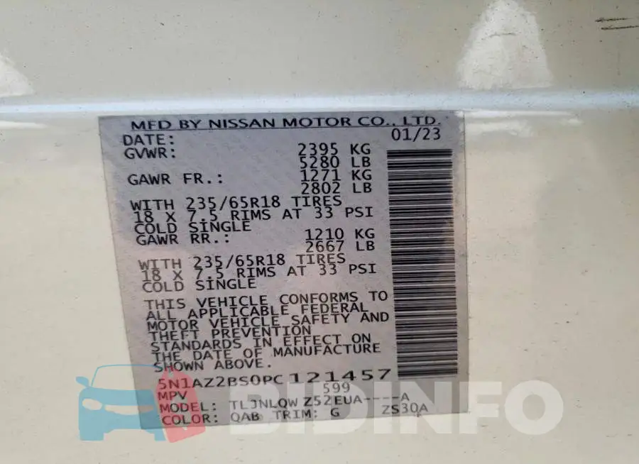 5N1AZ2BS0PC121457 Photo# 13