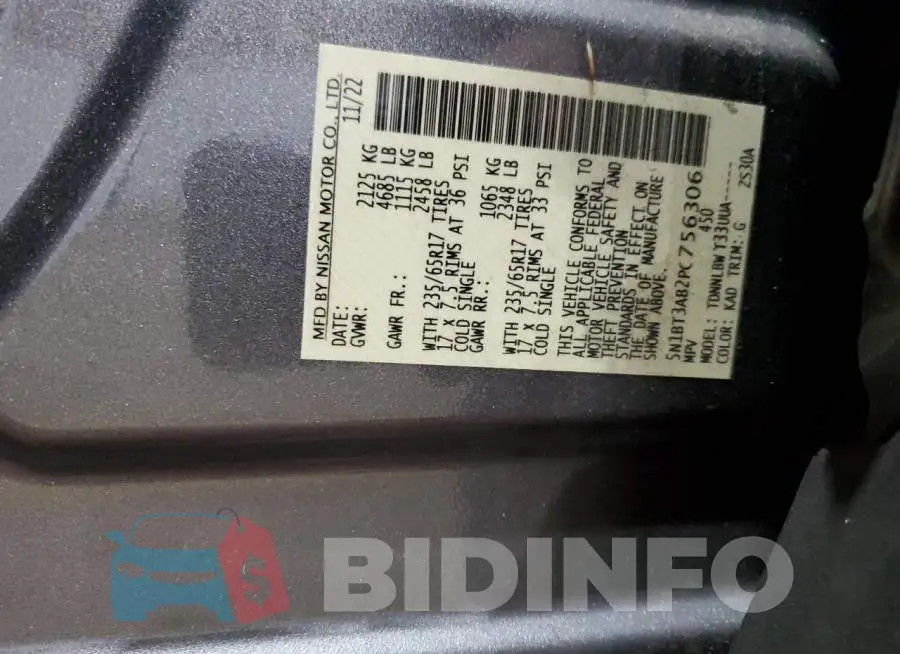 5N1BT3AB2PC756306 Photo# 14