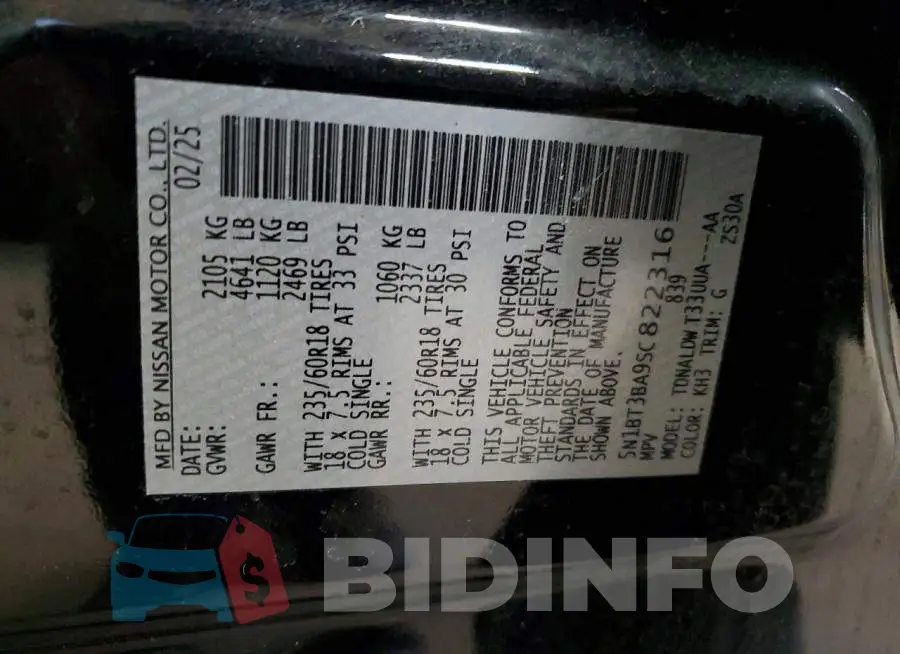 5N1BT3BA9SC822316 Photo# 12