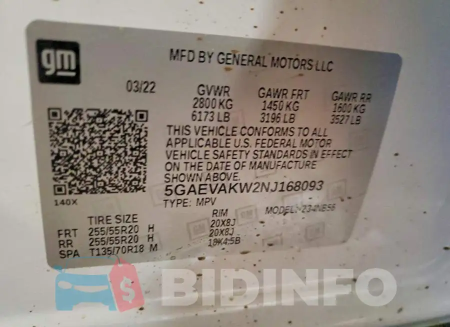 5GAEVAKW2NJ168093 Photo# 14