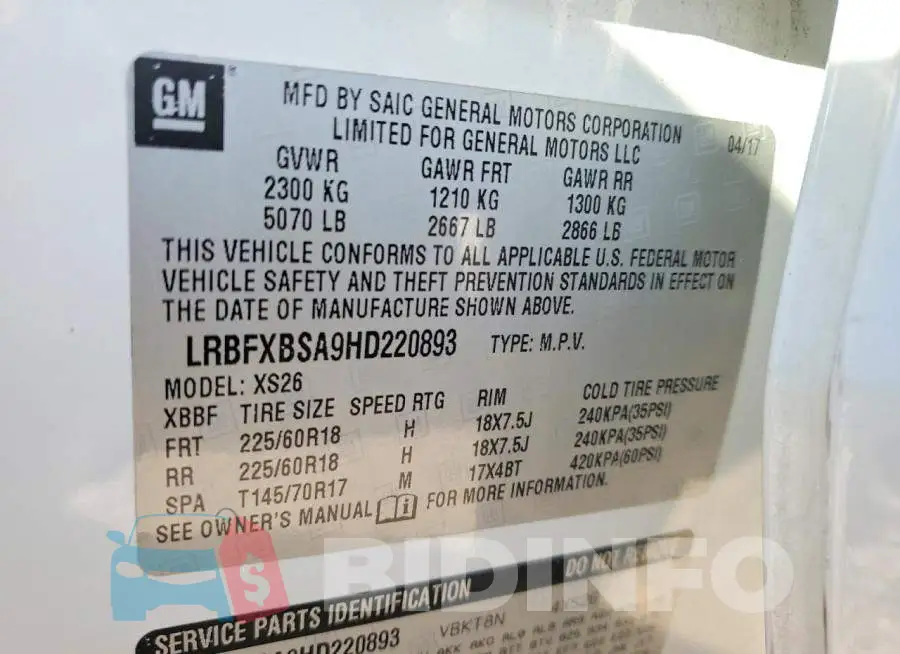 LRBFXBSA9HD220893 Photo# 14