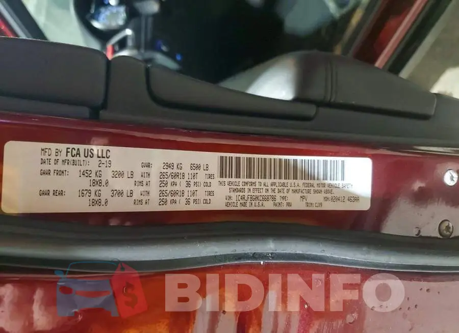 1C4RJFBG0KC668786 Photo# 13