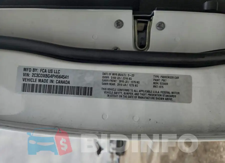 2C3CDXBG4PH564541 Photo# 12