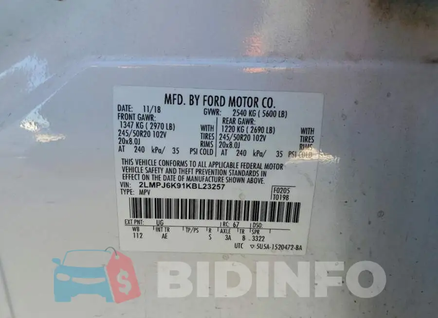2LMPJ6K91KBL23257 Photo# 13