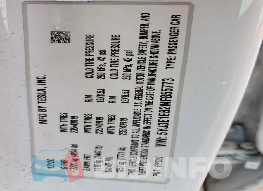 5YJ3E1EB2MF855773 Photo# 14