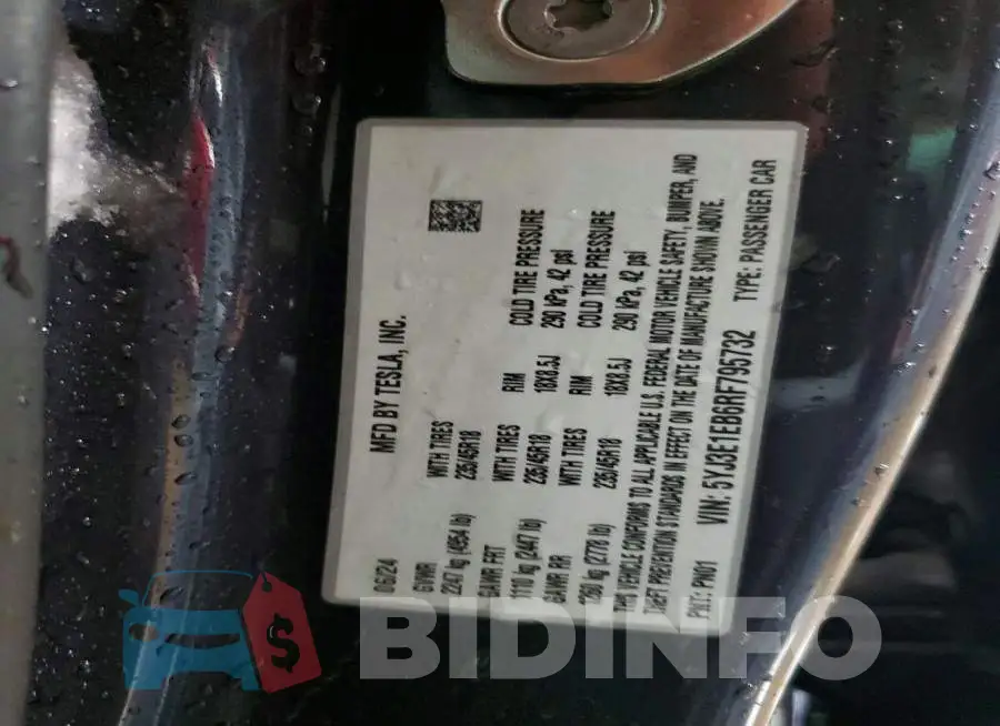 5YJ3E1EB6RF795732 Photo# 12