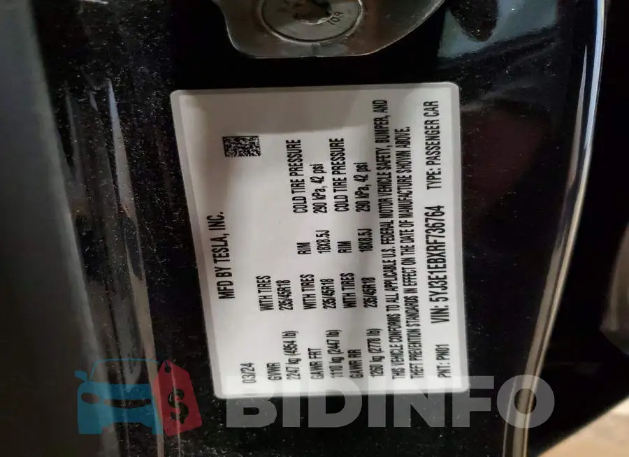 5YJ3E1EBXRF736764 Photo# 12