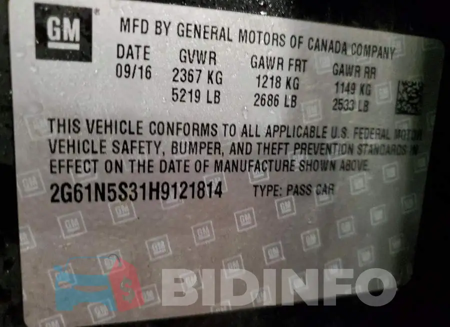 2G61N5S31H9121814 Photo# 13