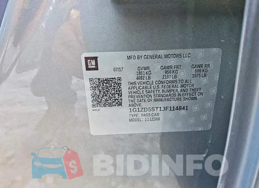 1G1ZD5ST1JF114841 Photo# 12