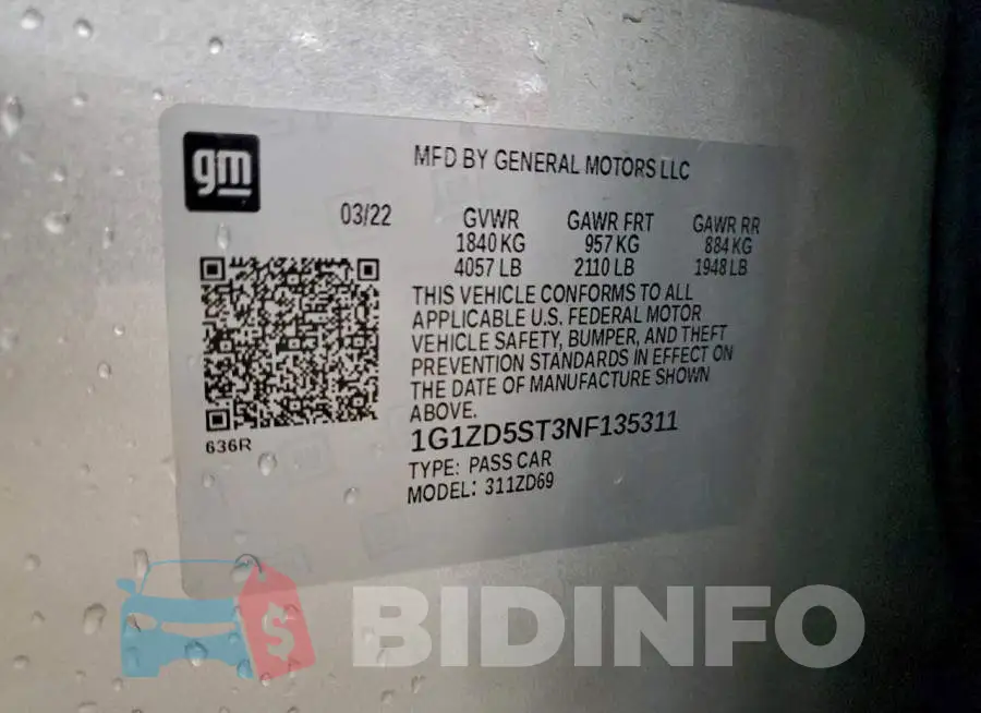 1G1ZD5ST3NF135311 Photo# 13