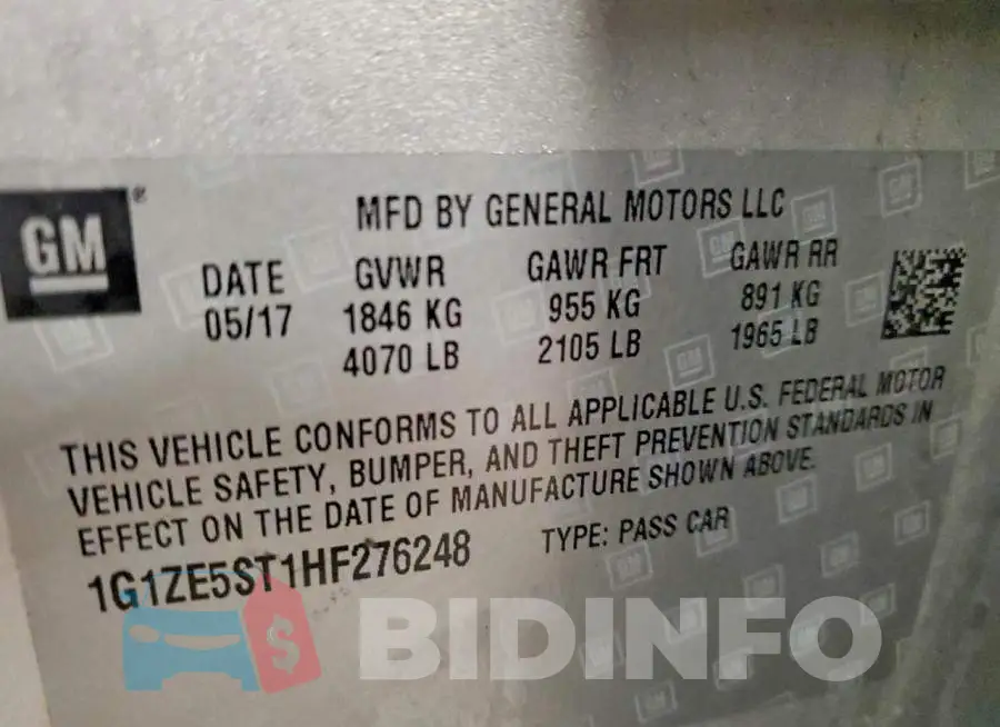 1G1ZE5ST1HF276248 Photo# 12