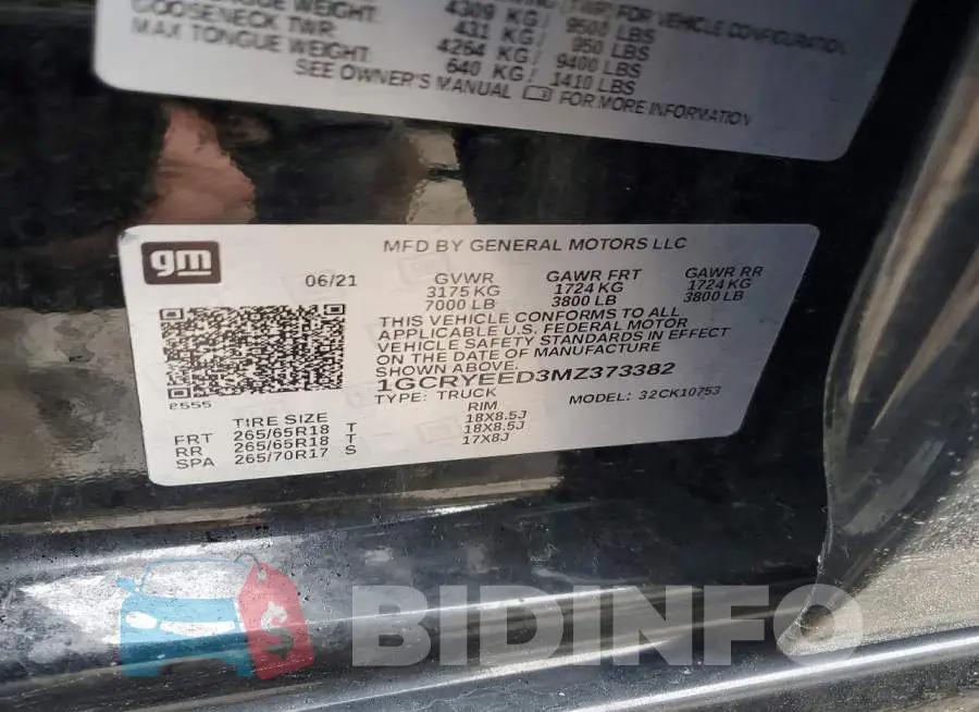 1GCRYEED3MZ373382 Photo# 12