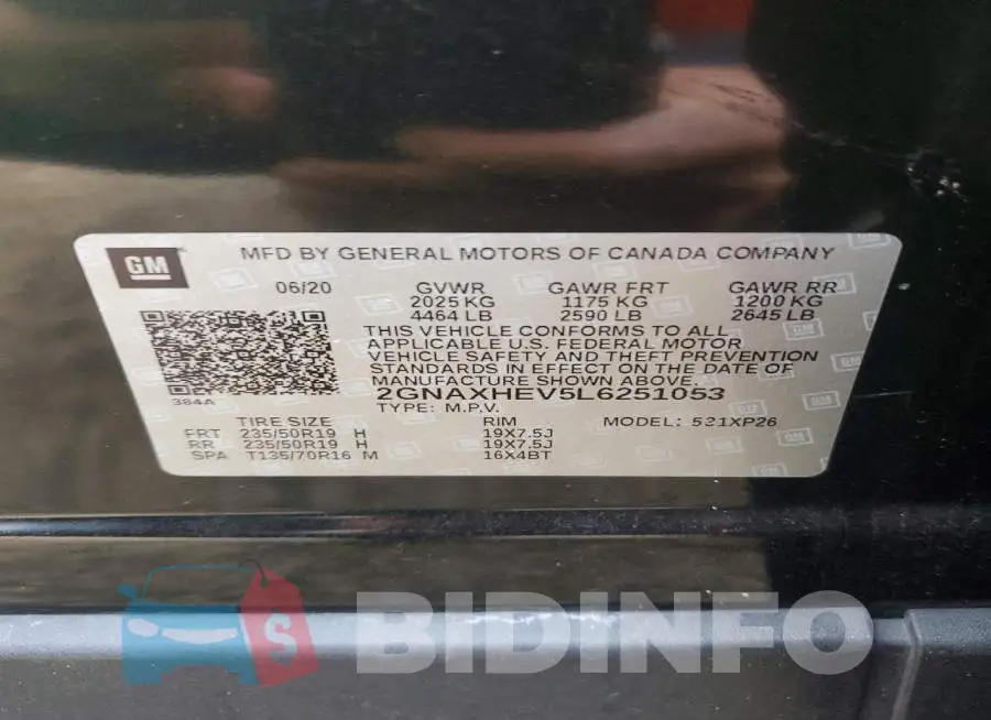 2GNAXHEV5L6251053 Photo# 13