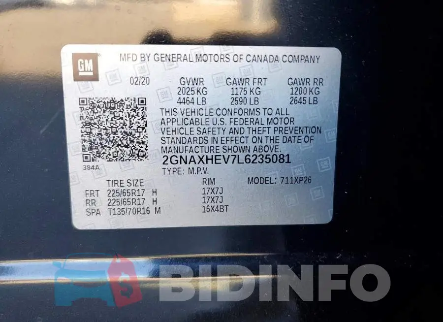 2GNAXHEV7L6235081 Photo# 13